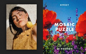 马赛克拼图效果海报模板 Mosaic Puzzle Effect for Posters