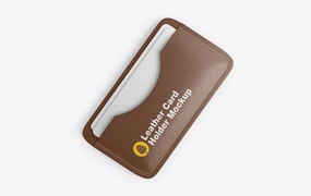 皮质名片夹设计样机模板 Leather Card Holder Mockup