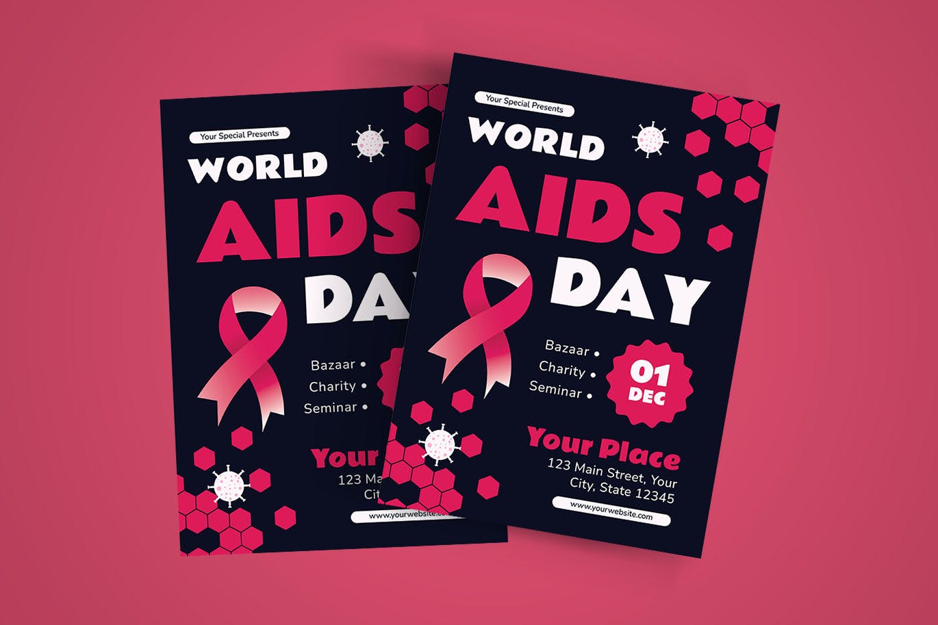 世界援助日传单模板 World Aid Day Flyer Set 设计素材 第2张