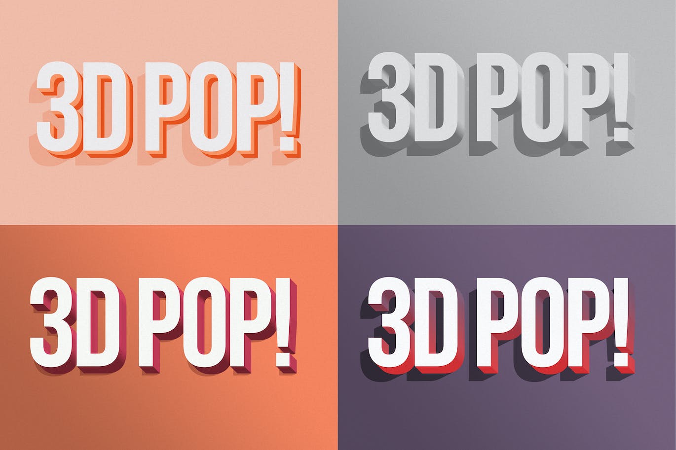 3D立体风格ps文字效果样式v2 3D POP! Photoshop Effects Vol. 2 设计素材 第2张