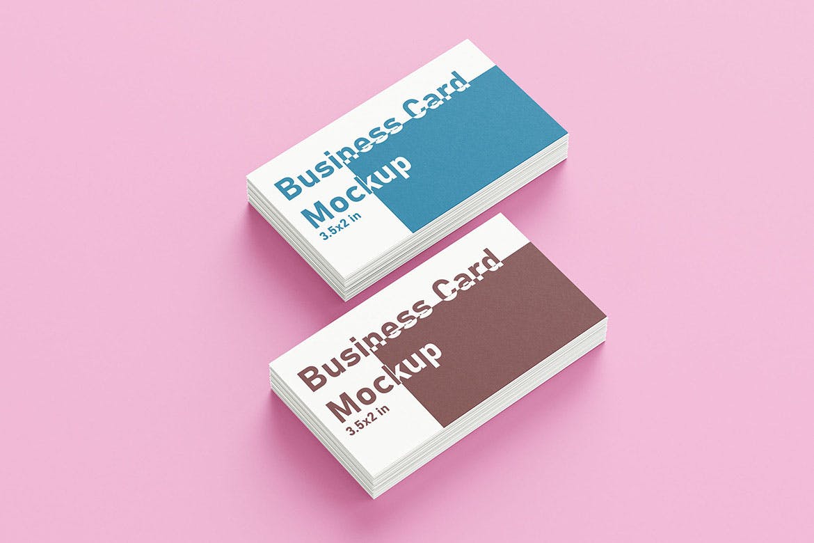 堆叠名片信息展示样机模板 Business Card Mockups 样机素材 第3张