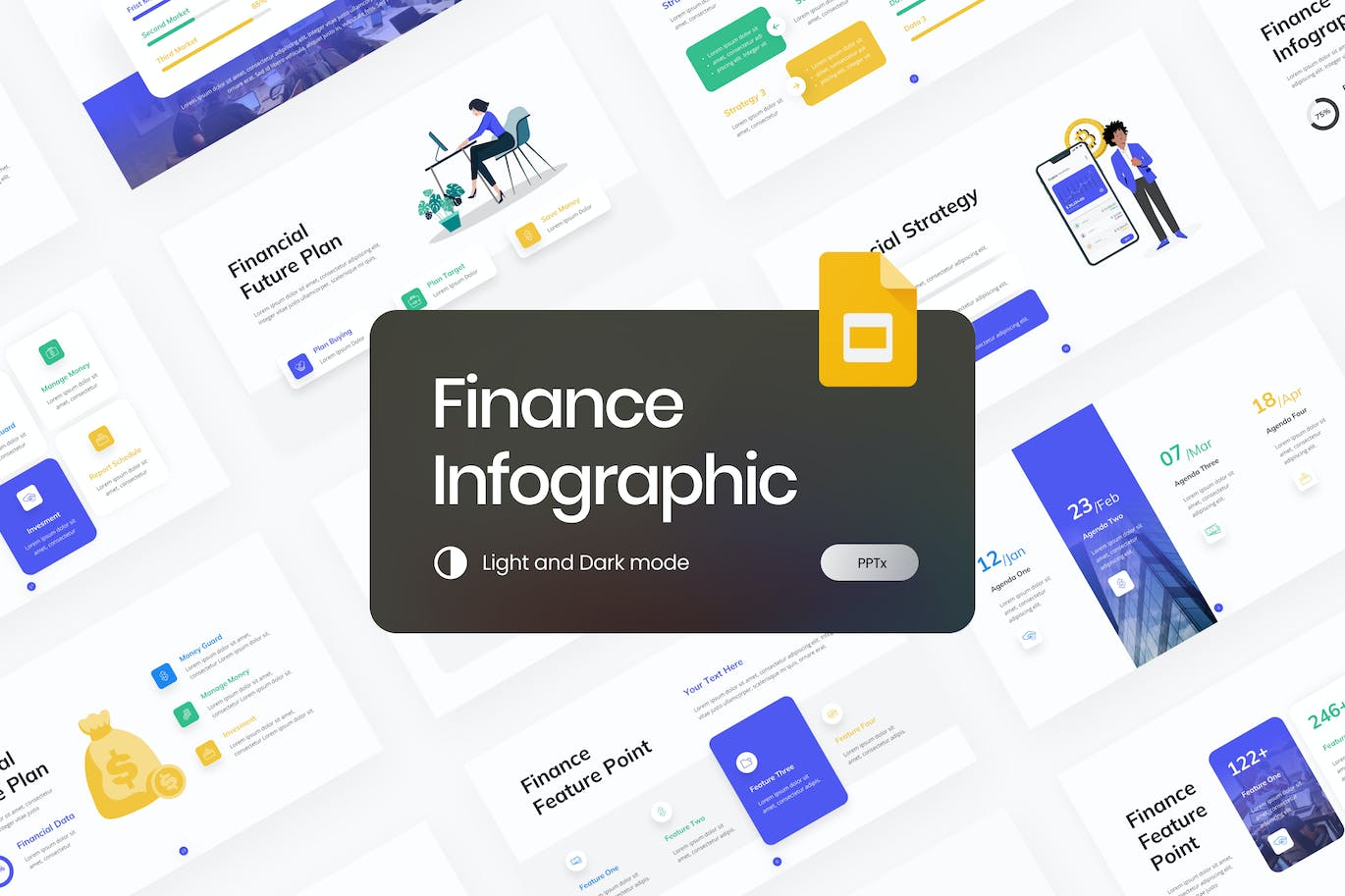 金融数据图表谷歌幻灯片演示模板 Finance Infographic Google Slides Template 幻灯图表 第1张
