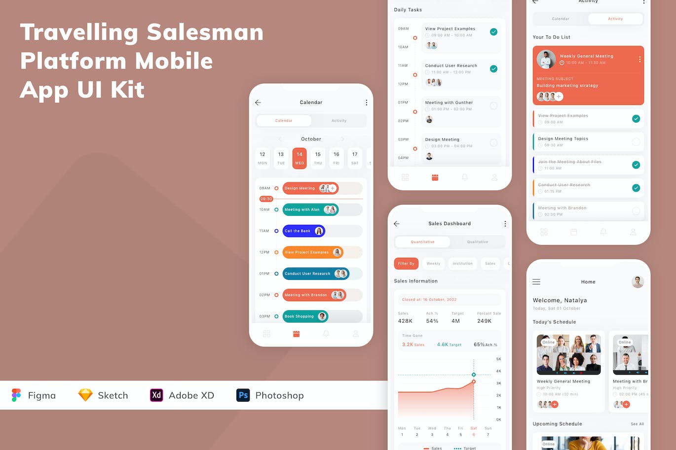 行销平台App应用程序UI工具包素材 Travelling Salesman Platform Mobile App UI Kit APP UI 第1张