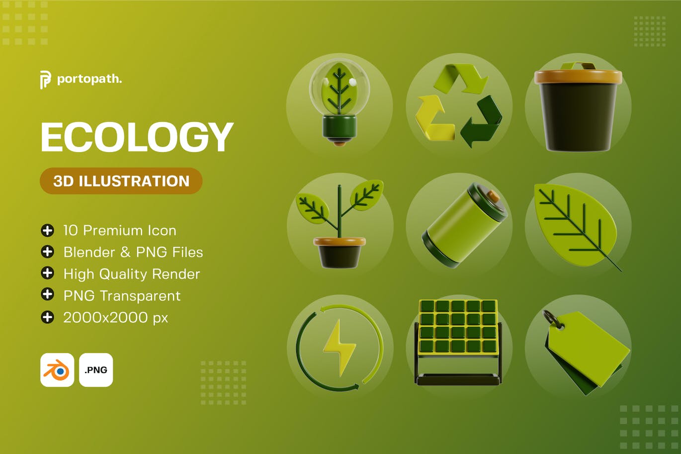 3D环保生态图标 3D Ecology Icon 图标素材 第1张