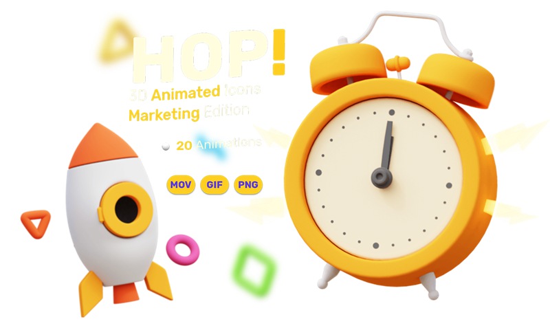 20个精美生动3D网站WEB营销动画包 HOP! Marketing 3D Animated Pack 图标素材 第7张