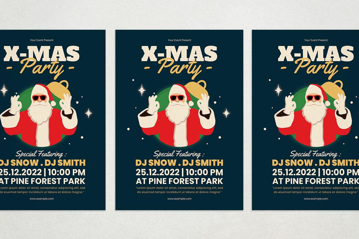 圣诞老人活动海报模板下载 Xmas Flyer Template 设计素材 第4张