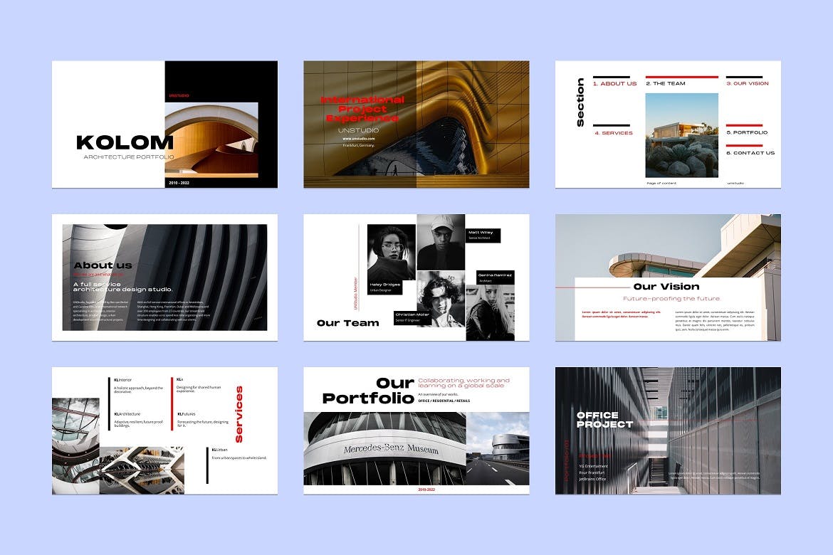 建筑学设计Powerpoint幻灯片模板 Kolom – Architecture PowerPoint Template 幻灯图表 第6张