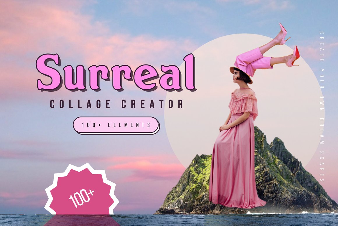 超现实主义虚幻人物风景建筑复古剪贴画素材合辑 Surreal Collage Creator Art Maker 图片素材 第1张