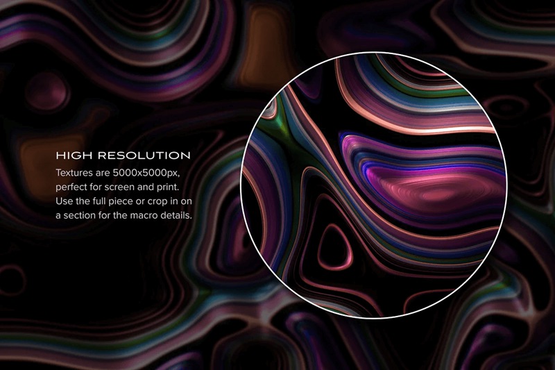 未来主义金属表面动态旋涡3D抽象纹理素材合辑 Meld: Glossy Abstract 3D Textures 图片素材 第7张