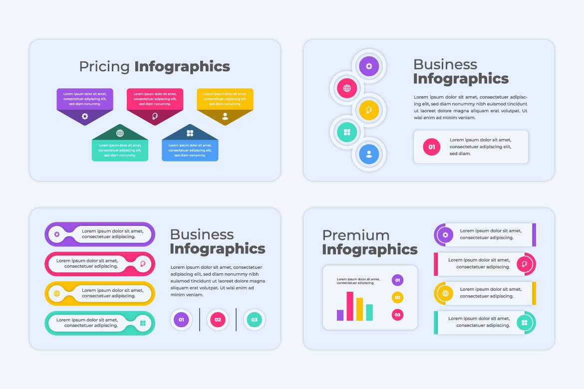 描述介绍信息数据图表设计素材 Rundown Business Infographics 幻灯图表 第2张