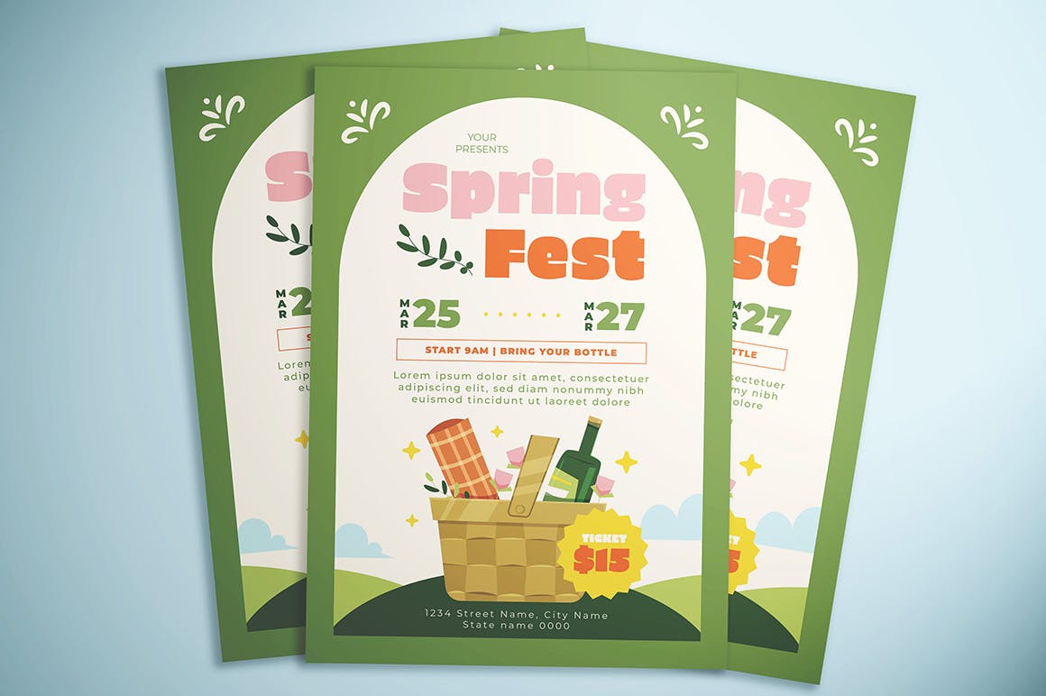 春节庆典购物宣传单素材 Spring Fest Flyer 设计素材 第3张
