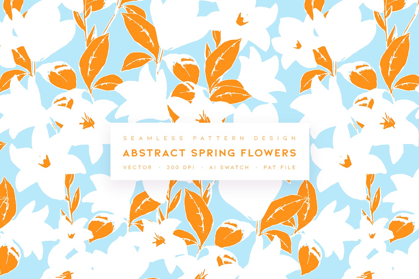 抽象春天花朵无缝图案素材 Abstract Spring Flowers 图片素材 第1张