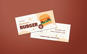汉堡销售DL传单设计模板 Burger Sale DL Flyer