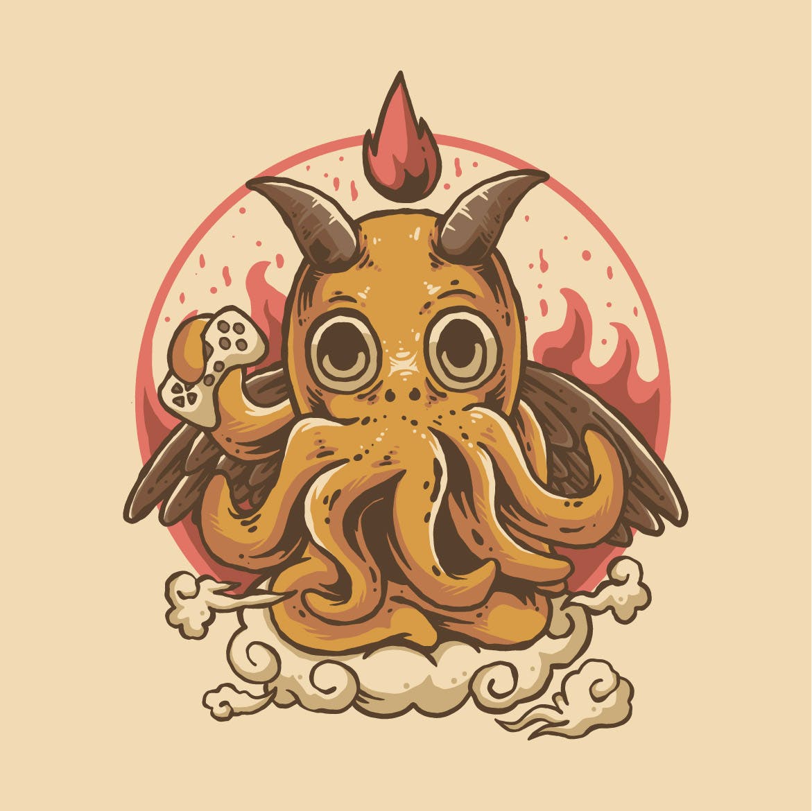 游戏鱿鱼Logo插画设计 game squid illustration design 图片素材 第2张