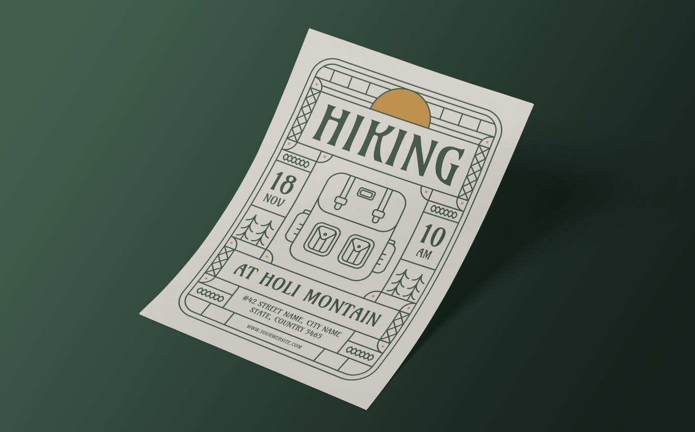 徒步旅行传单模板下载 Hiking Flyer Template 设计素材 第3张