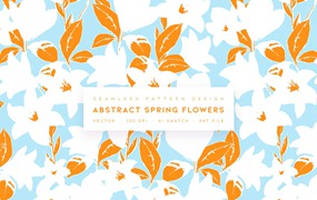 抽象春天花朵无缝图案素材 Abstract Spring Flowers