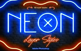 发光霓虹灯Photoshop图层样式 Neon Photoshop Layer Styles