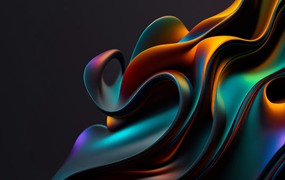 彩色3D形状抽象深色背景 Abstract 3D Background
