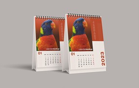 桌面活页日历设计样机模板 Desk Calendar Mockup