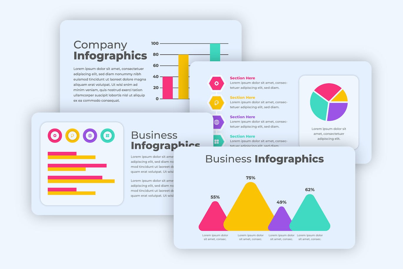 商业统计信息数据图表设计素材 Business Infographics 幻灯图表 第1张