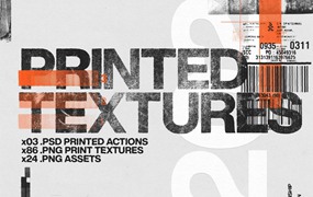 100+高质量仿旧设计磨白做旧艺术扫描复印效果纹理素材合辑 Studio Innate – Printed Textures