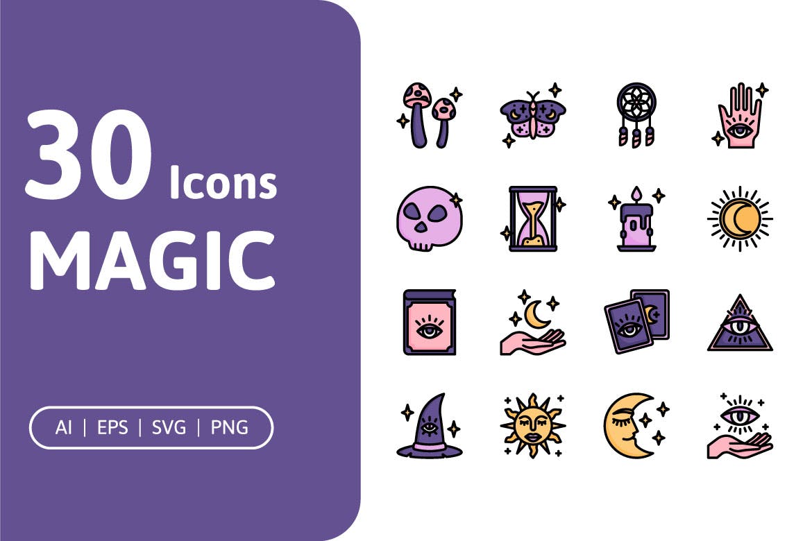 30个高品质的魔法矢量图标 30 Magic Icons 图标素材 第1张