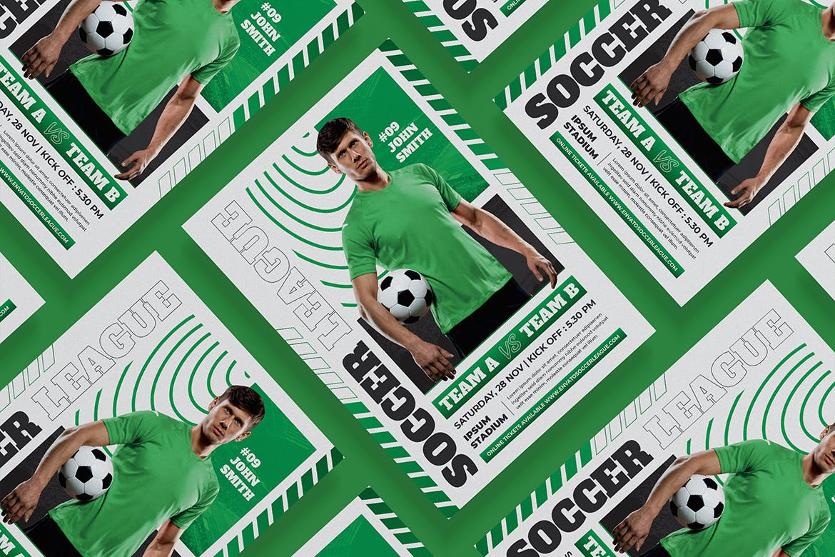 足球锦标赛海报设计 Soccer Tournament Flyer 设计素材 第3张