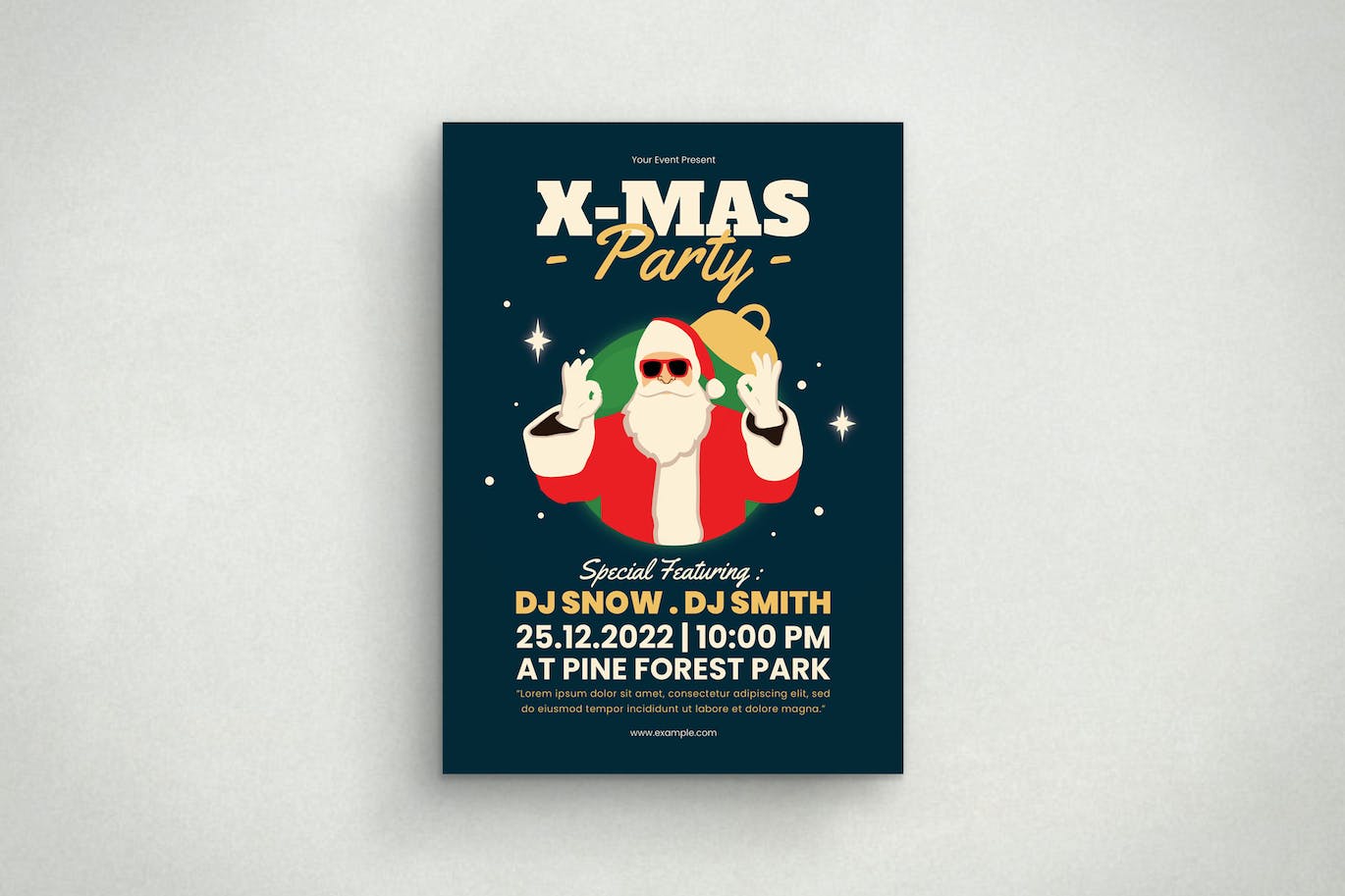 圣诞老人活动海报模板下载 Xmas Flyer Template 设计素材 第1张