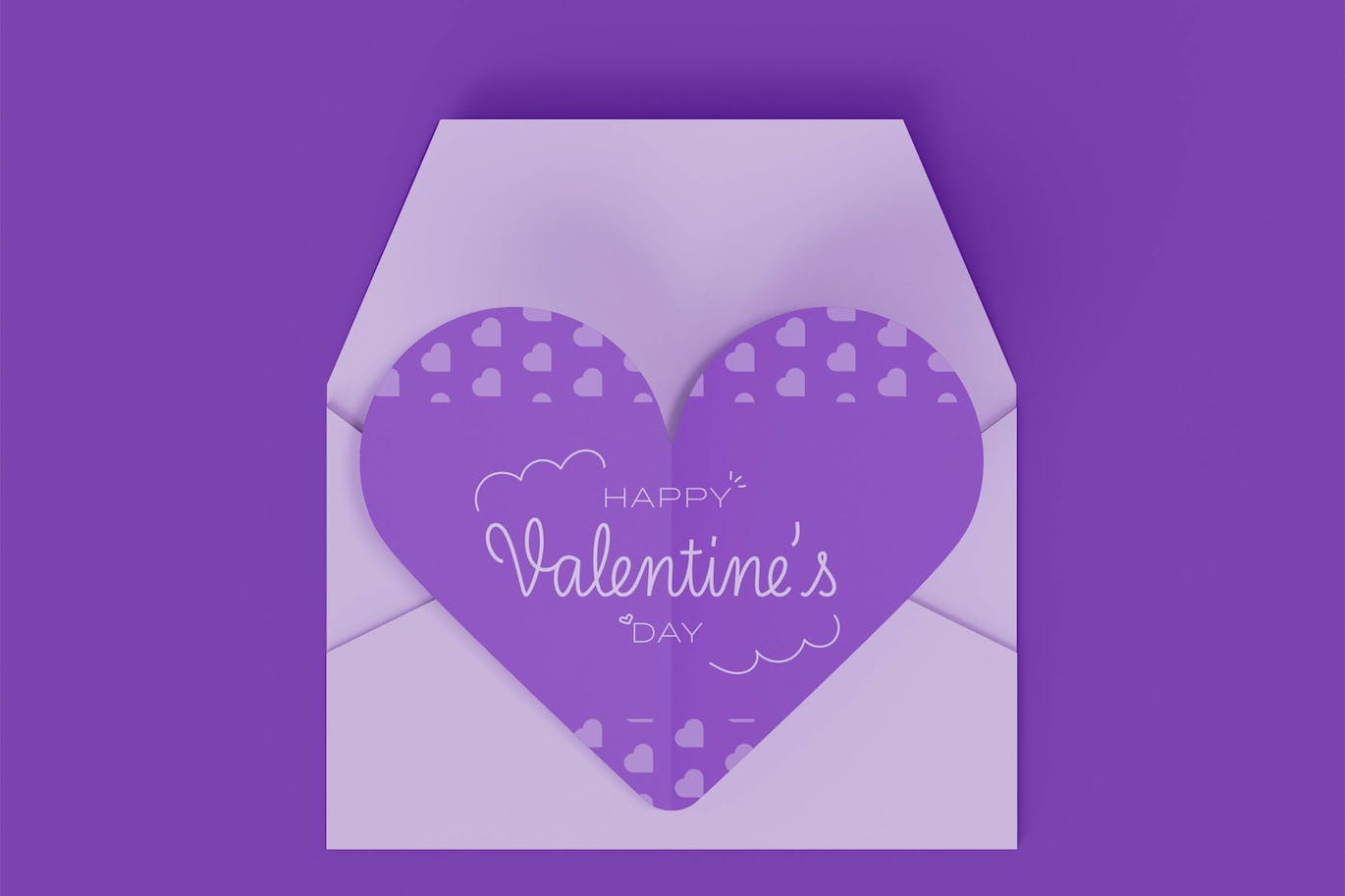 情人节信封&爱心纸张样机模板 Valentine’s Day Mockup 样机素材 第1张