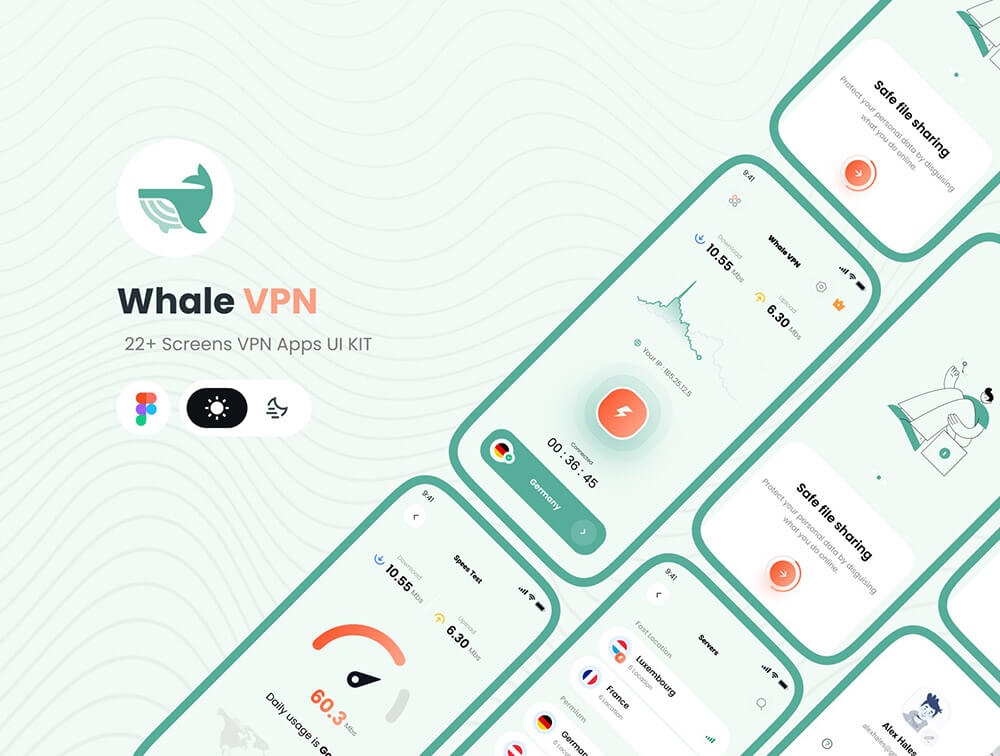 VPN移动应用程序UI套件 APP UI 第1张