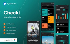 医疗保健App应用程序UI套件 Checki – Health Care App UI Kits
