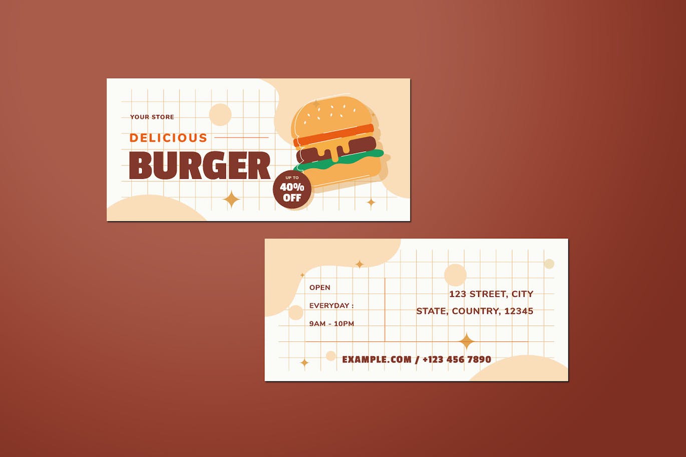 汉堡销售DL传单设计模板 Burger Sale DL Flyer 设计素材 第3张