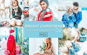 10个明亮的圣诞照片滤镜LR预设模板 10 Bright Christmas Desktop & Mobile presets