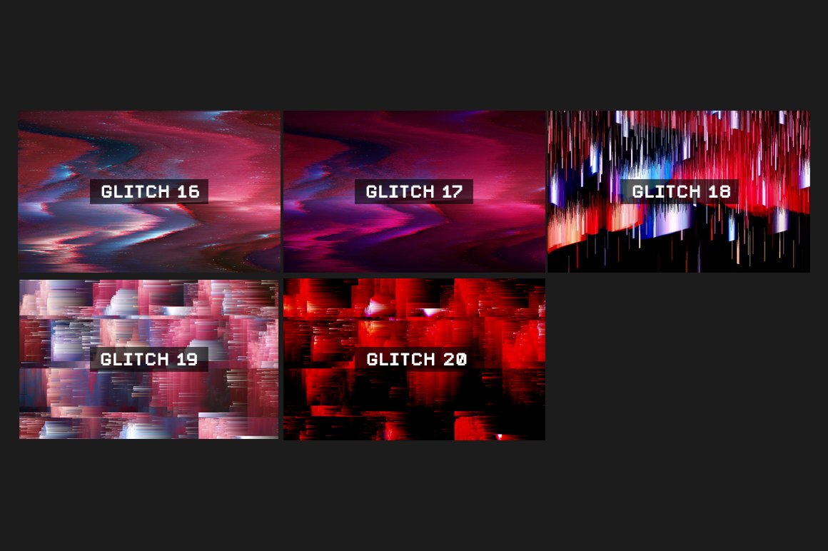 20组高端故障艺术背景快速生成PS动作 Entropy: 20 Photoshop Glitch Actions 插件预设 第3张