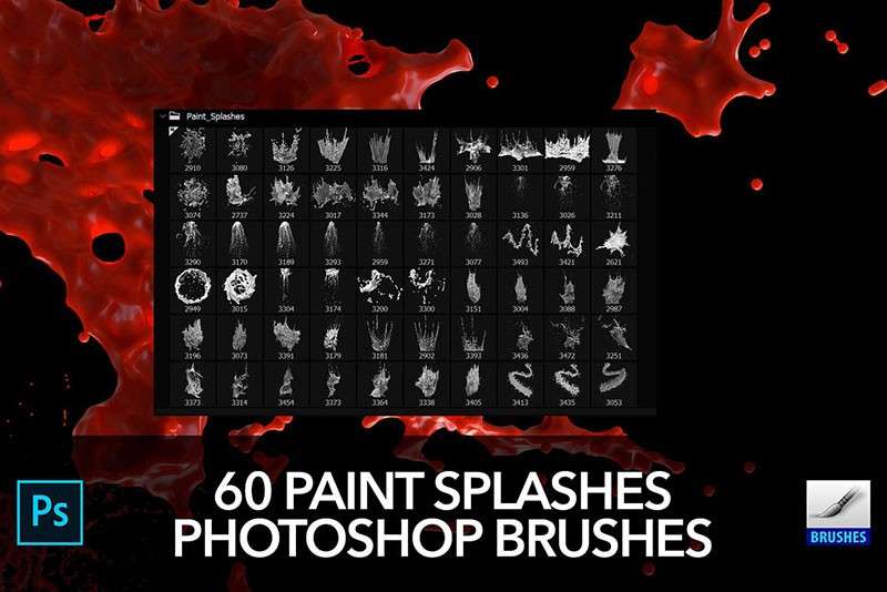 60个油漆飞溅效果Photoshop笔刷 笔刷资源 第3张