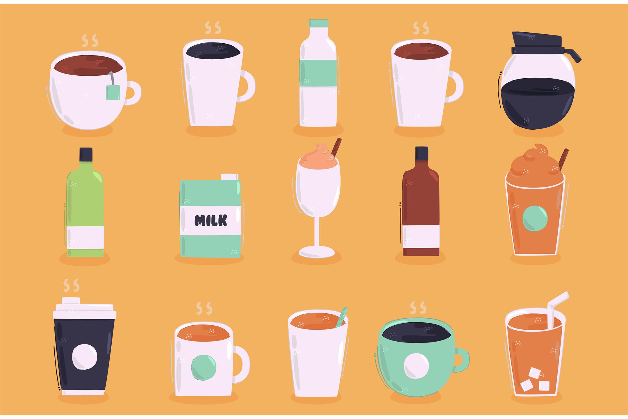 食品饮料插画集 Collection of Beverage Illustration 设计素材 第1张