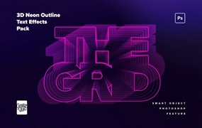 80年代复古未来主义3D霓虹灯文本效果 80s Retro-Futuristic 3D Neon Text Effect