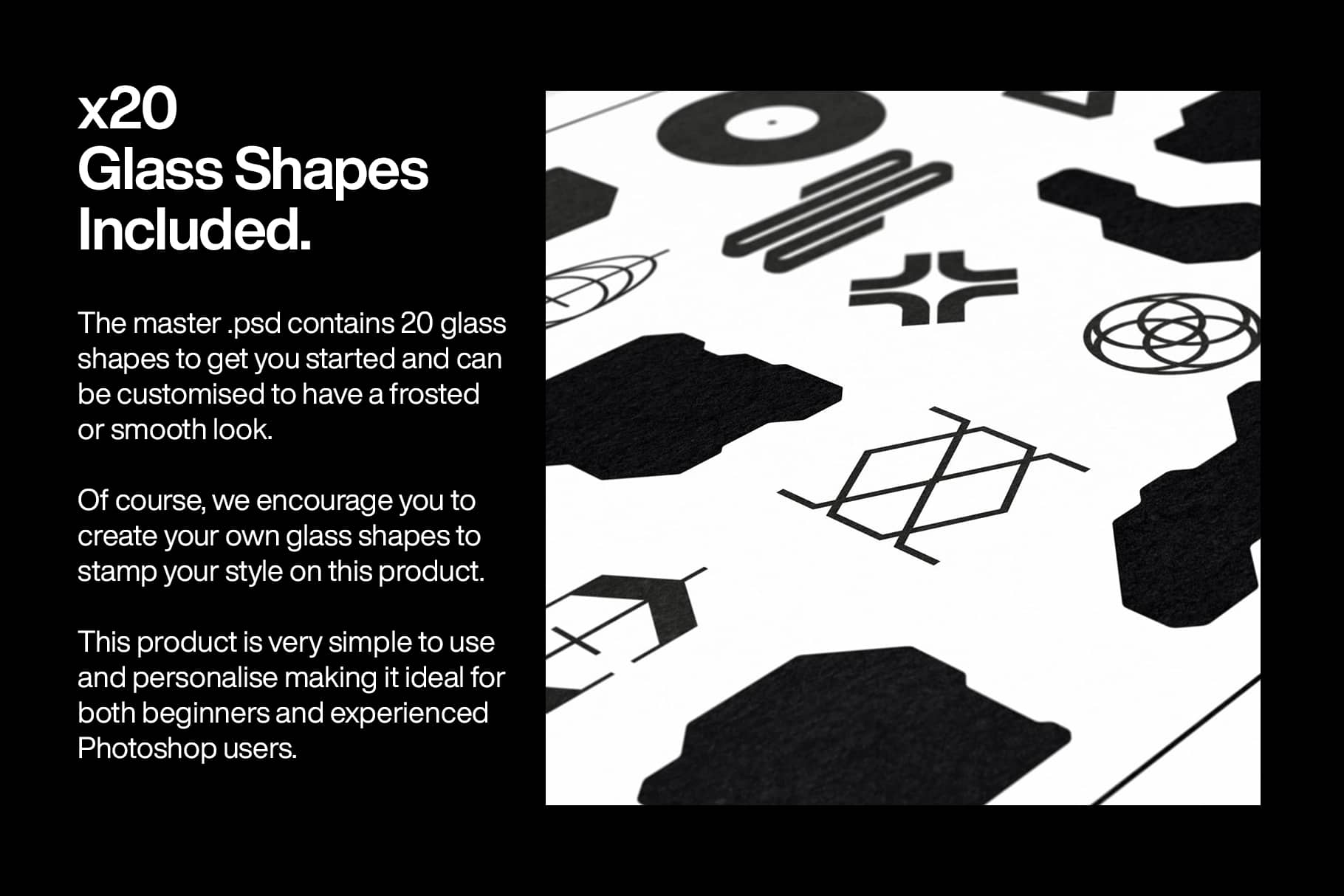 20种潮流玻璃形状磨砂自定义PSD图形包 Glass Shapes 图片素材 第4张