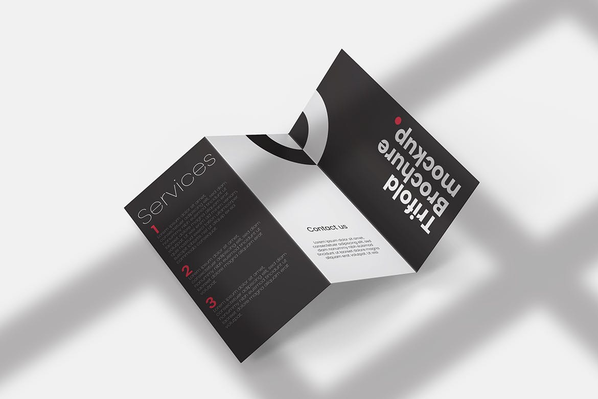 三折页小册子设计样机PSD模板 Trifold Brochure Mockups PSD Template 样机素材 第2张