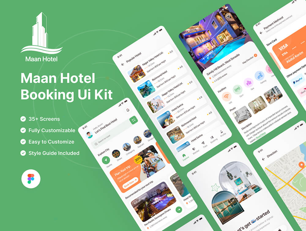 酒店预订App应用程序UI套件 APP UI 第1张