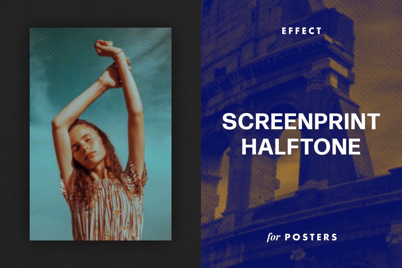 复古打印半色调效果海报模板 Screenprint Halftone Effect for Posters 插件预设 第1张