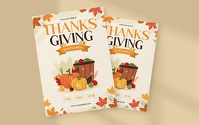 秋季感恩节传单设计 Thanksgiving Flyer Template