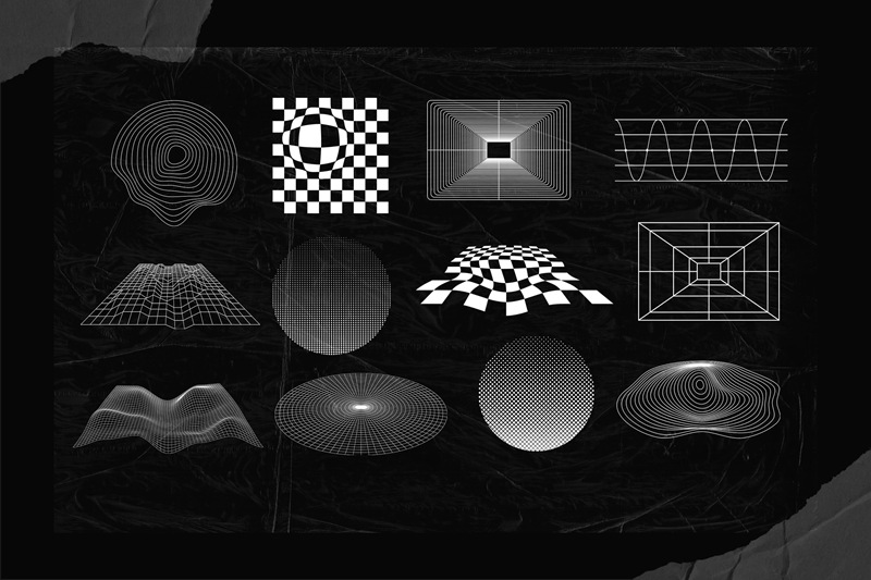 125款潮流抽象科幻几何矢量装饰图形徽标平面海报设计素材 125+ Abstract Futuristic Shapes 图片素材 第10张