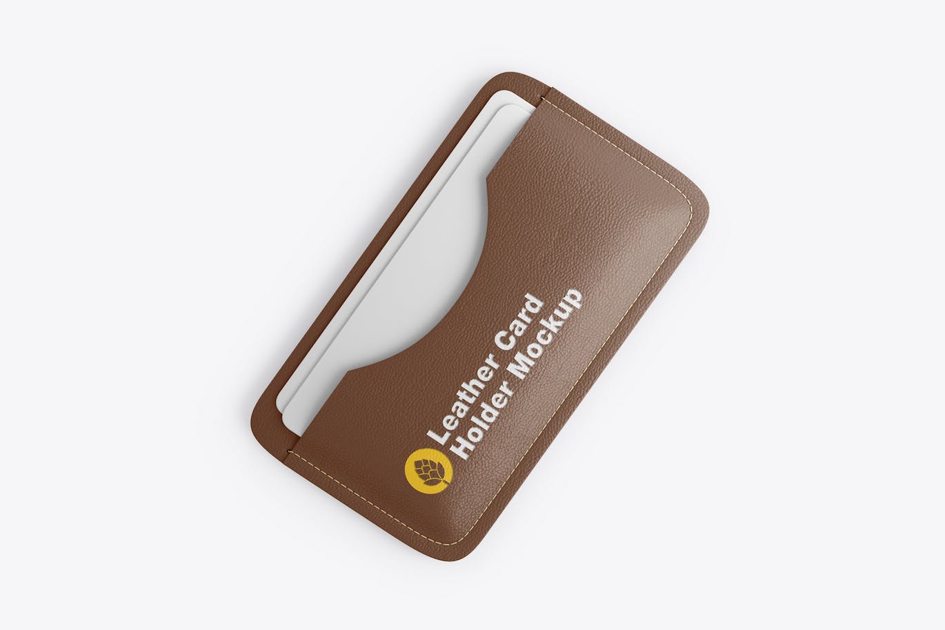 皮质名片夹设计样机模板 Leather Card Holder Mockup 样机素材 第1张