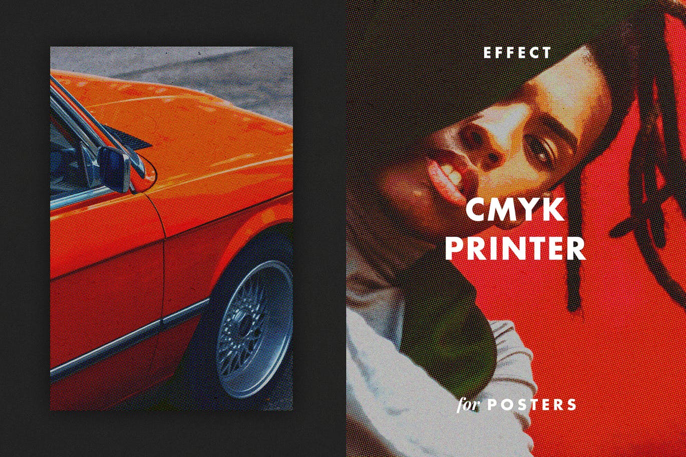 CMYK打印效果海报模板 CMYK Printer Effect for Posters 插件预设 第1张