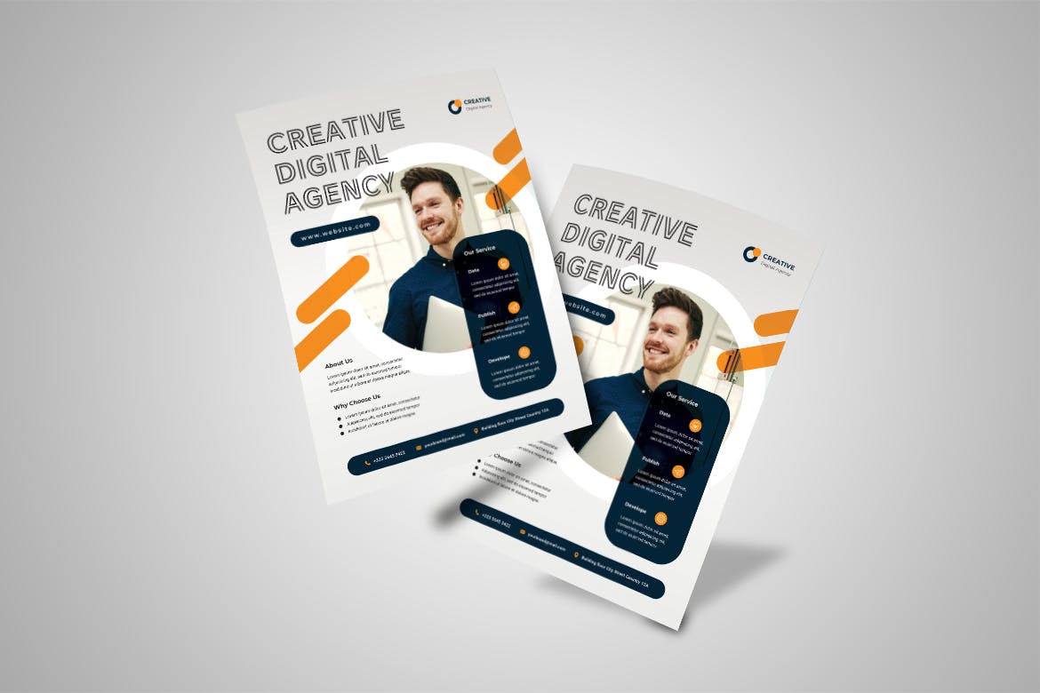 创意数字机构宣传单素材 Creative Digital Agency Flyer 设计素材 第3张