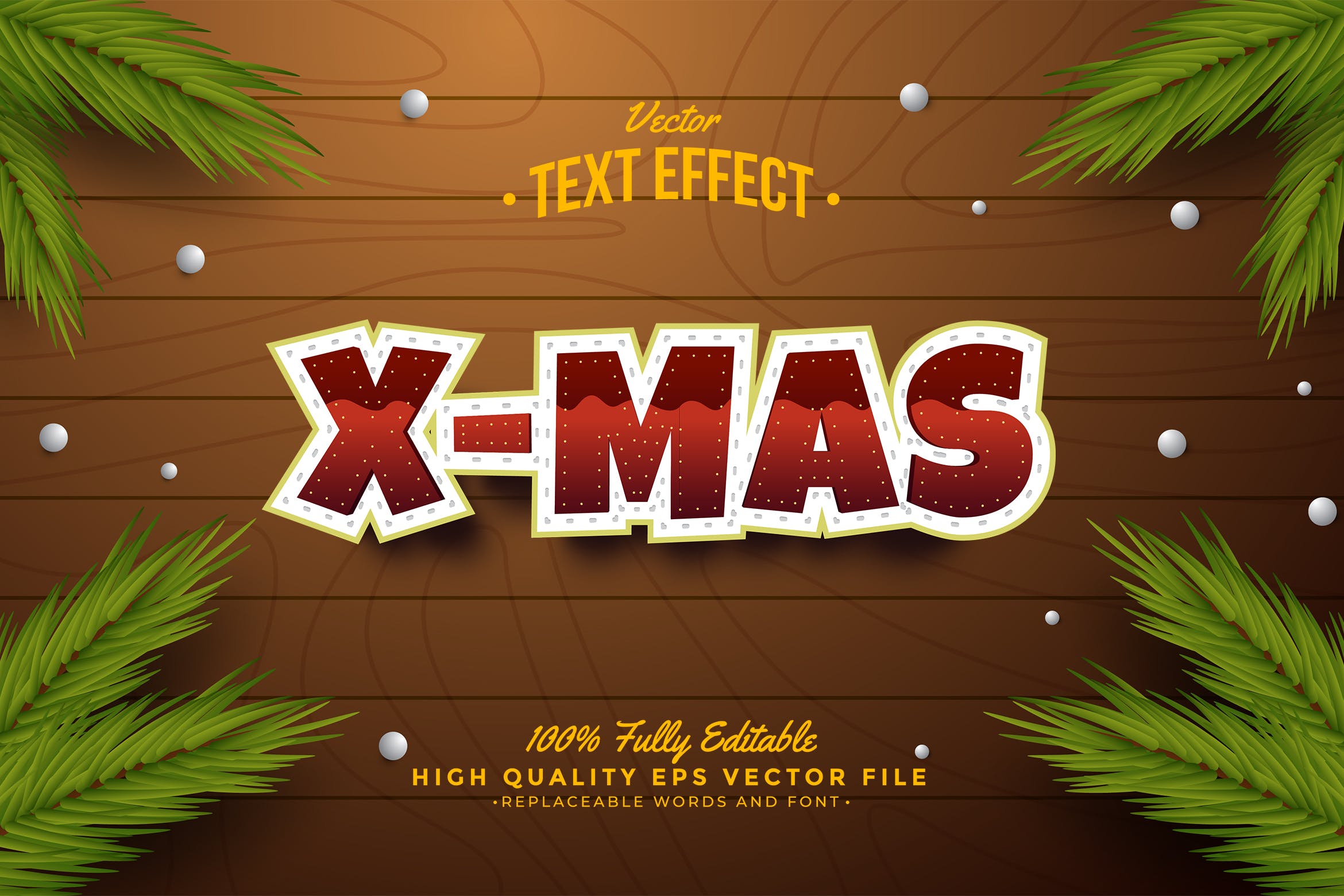 圣诞节矢量文字效果 Christmas Text Effect 插件预设 第1张