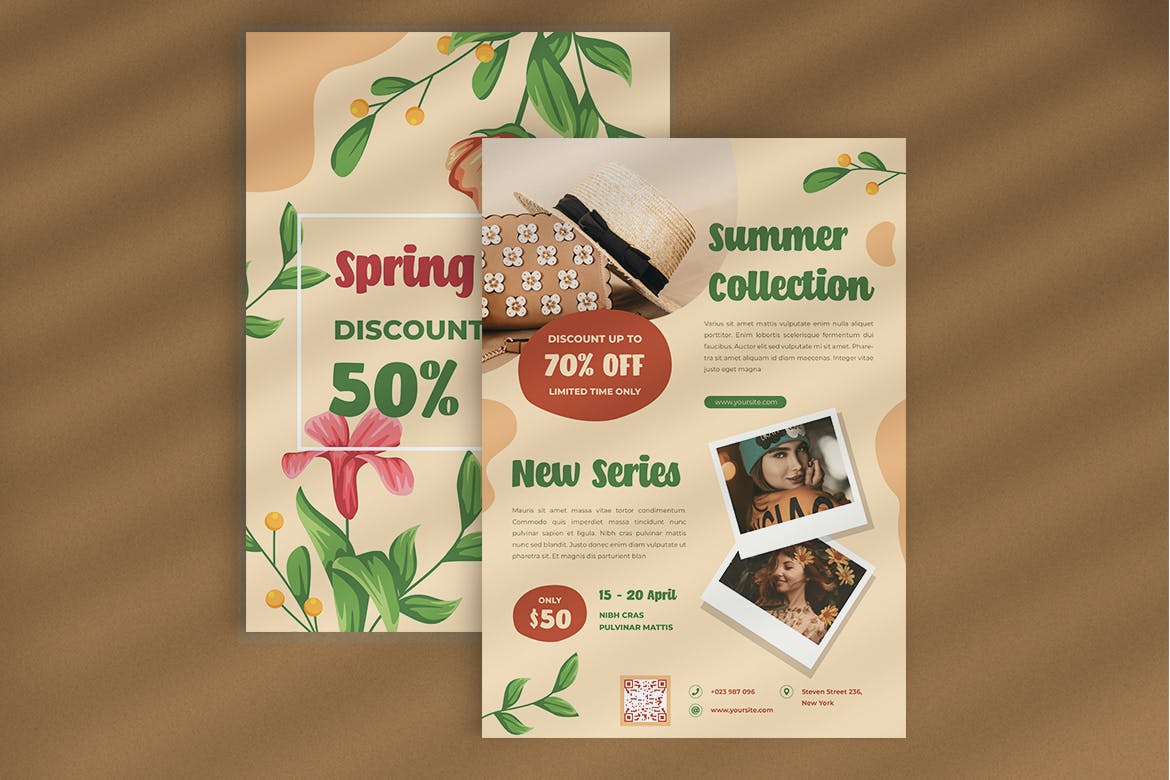 春季购物促销海报传单设计模板 Spring Sale Flyer 设计素材 第5张