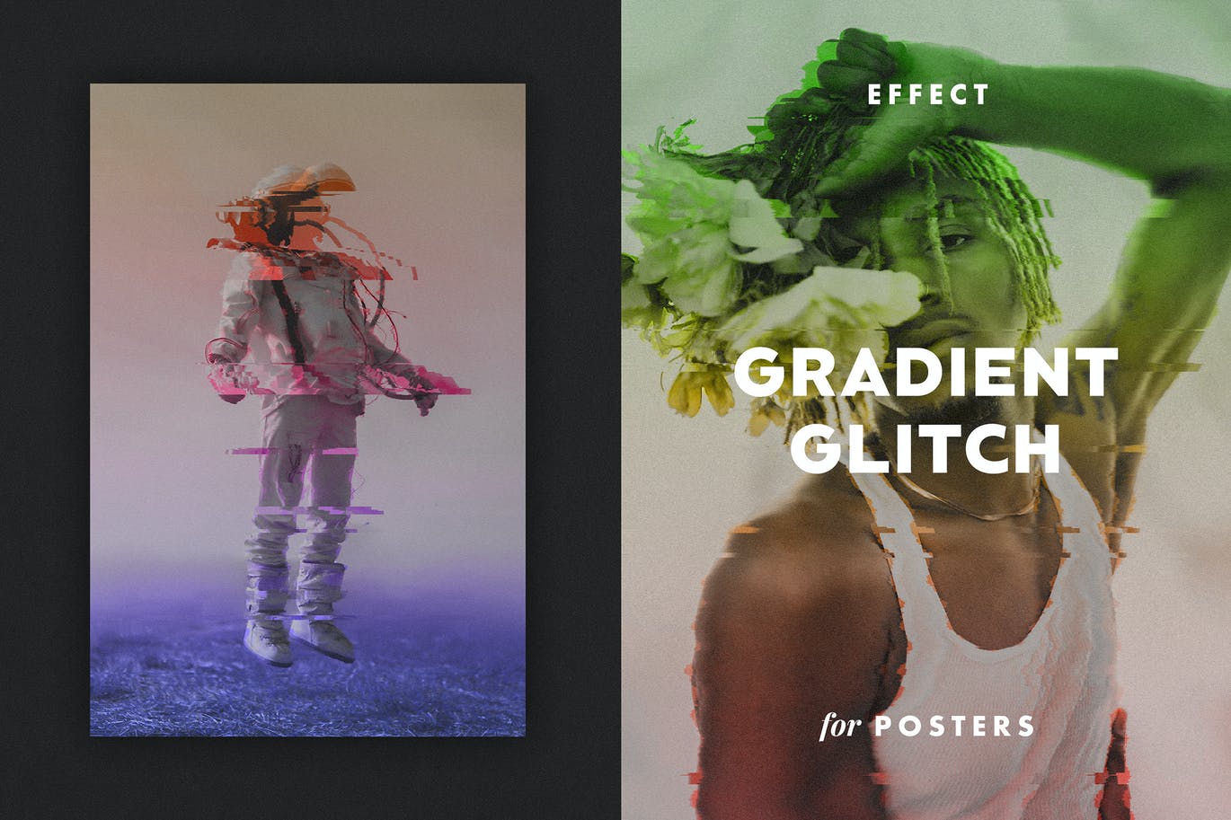 渐变故障失真效果海报模板 Gradient Glitch Effect for Posters 插件预设 第1张