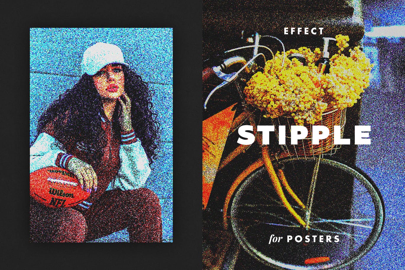 颗粒状点画效果海报模板 Stipple Photo Effect for Posters 插件预设 第1张